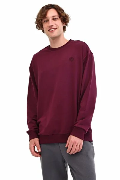 Lumberjack Sweatshirt Erkek Bordo MB SN75 C NECK SW
