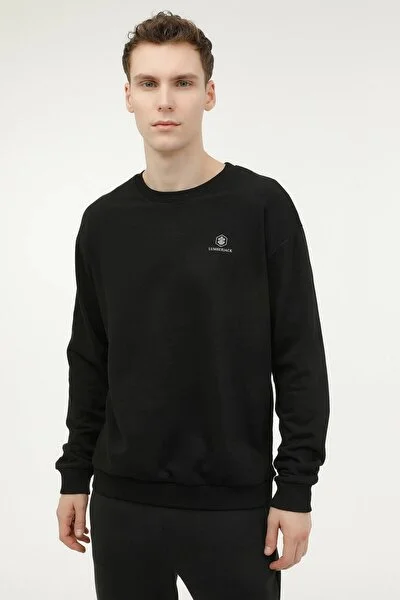 Lumberjack Sweatshirt Erkek Siyah MB SN75 C NECK SW