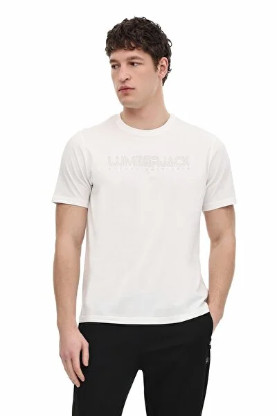 Lumberjack ML ULRICH 11ID1-100 6FX KIRIK BEYAZ Erkek Kısa Kol T-Shirt